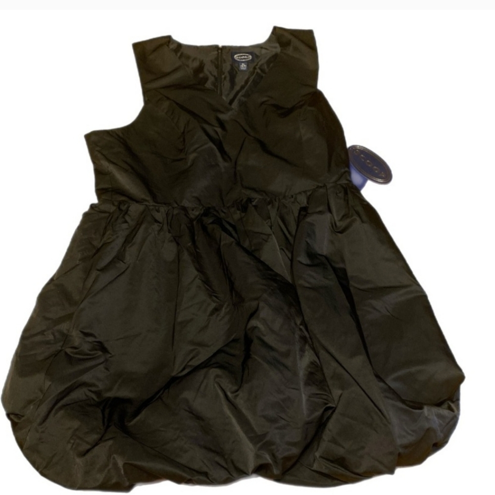 NWT Scoop Women's Sleeveless V-Neck Balloon Mini Dress, XL (16-18), Black